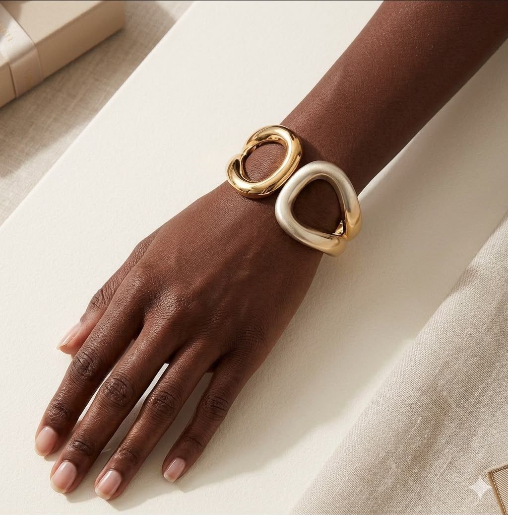 Maxi Bracelete Liso em 2 banhos - Imagem 2