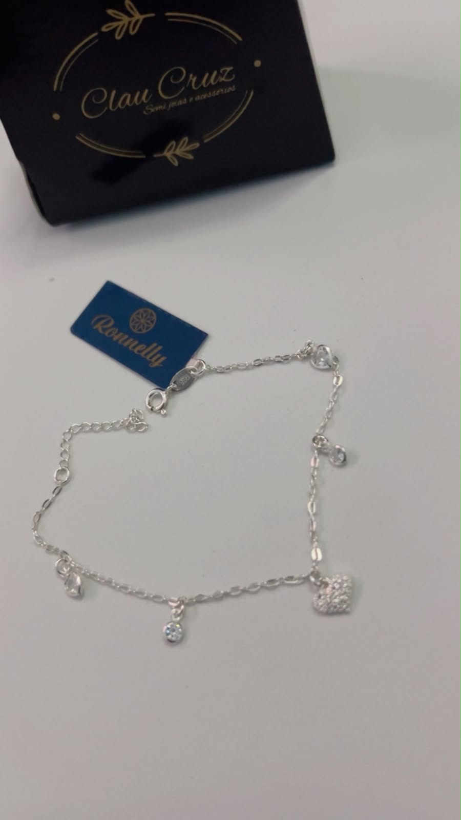 Pulseira Prata com Coração