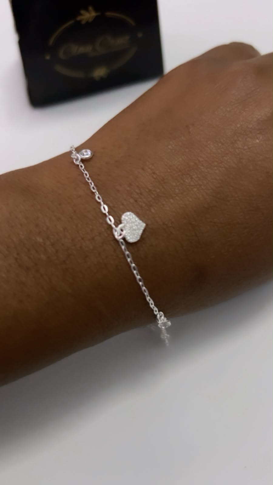 Pulseira Prata com Coração - Imagem 2
